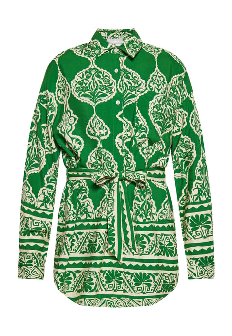 usha Blouse Dames groene crème - Image 1