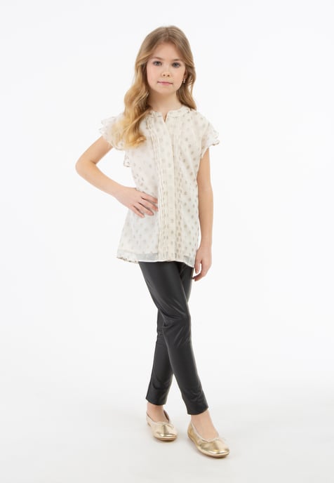 Faina Blouse Meisje Gebroken wit met gouden stippen - Image 2