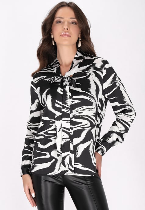 Faina Blouse Dames zwart en wit - Image 3
