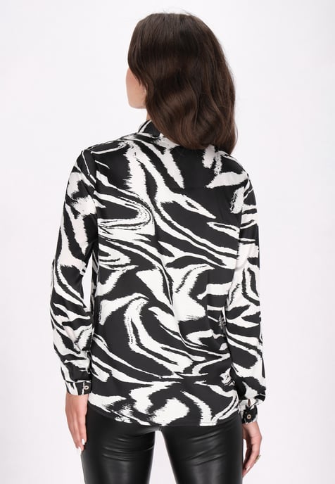 Faina Blouse Dames zwart en wit - Image 4
