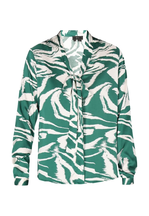 Faina Blouse Dames Groen gebroken wit - Image 1