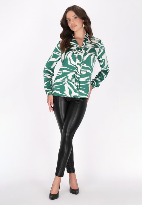 Faina Blouse Dames Groen gebroken wit - Image 2