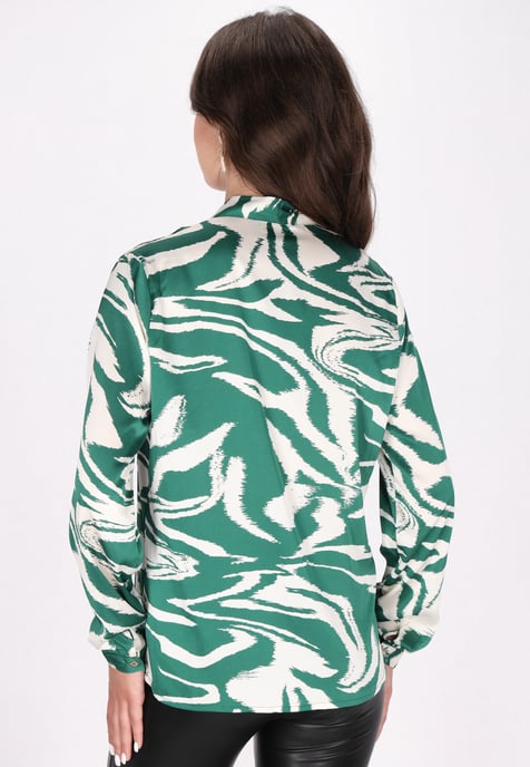 Faina Blouse Dames Groen gebroken wit - Image 4