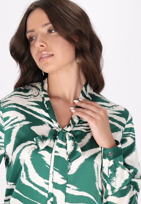 Faina Blouse Dames Groen gebroken wit - Image 5