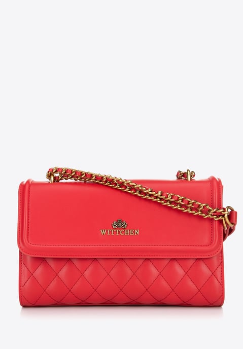 Wittchen Dames Messenger Bag van echt leer met stiksel in rood - Image 1