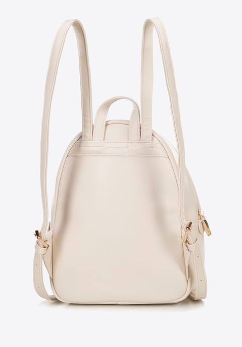 Wittchen Damesrugzak met weefpatroon, crème en beige, eco-leer - Image 2