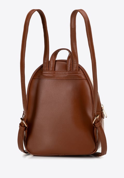 Wittchen Damesrugzak met vlechtwerk, bruin en beige, eco-leer - Image 2