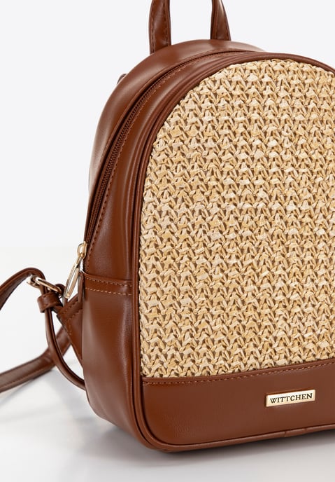 Wittchen Damesrugzak met vlechtwerk, bruin en beige, eco-leer - Image 4