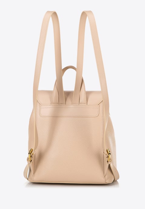 Wittchen Dames Leren Rugzak met Rechthoekige Klep, Beige, Natuurlijk Leer - Image 2