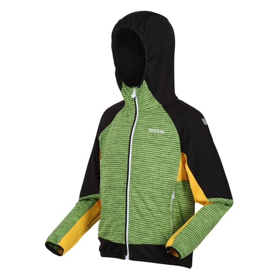 Regatta Kinder/Kids Prenton II Hooded Soft Shell Jacket (Jasmijngroen/Zwart) - Image 3
