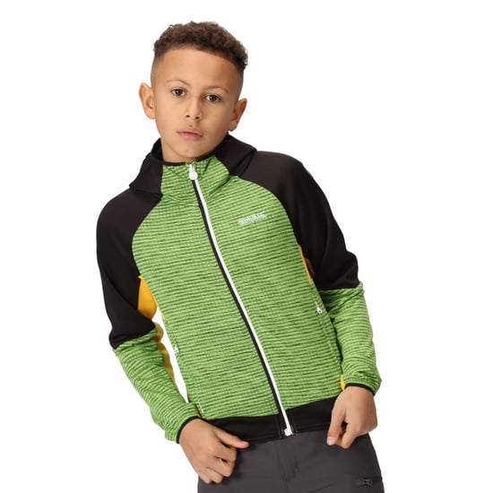 Regatta Kinder/Kids Prenton II Hooded Soft Shell Jacket (Jasmijngroen/Zwart) - Image 4