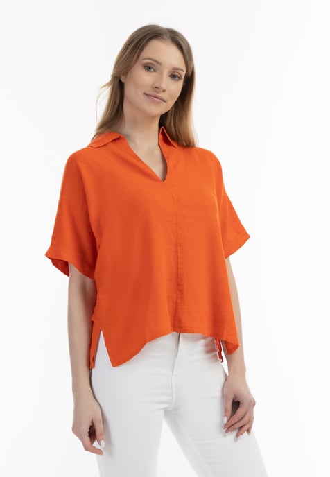 usha Blouse shirt Dames oranje - Image 3