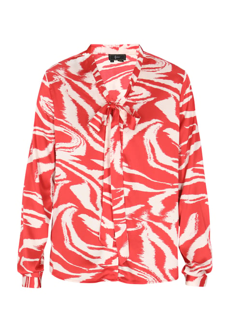 Faina Blouse Dames rood wol wit - Image 1