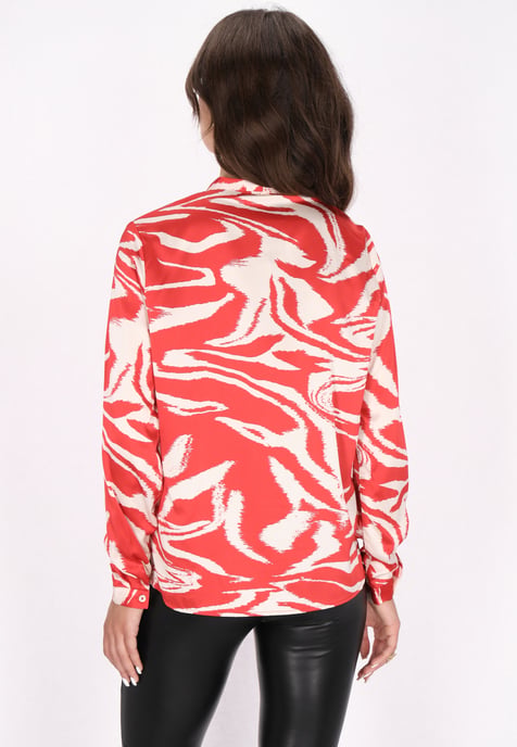 Faina Blouse Dames rood wol wit - Image 4