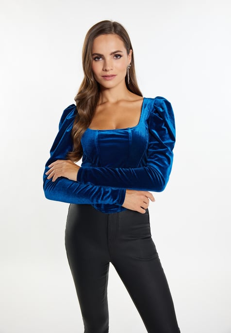 Faina Blouse Dames Smaragdblauw - Image 3