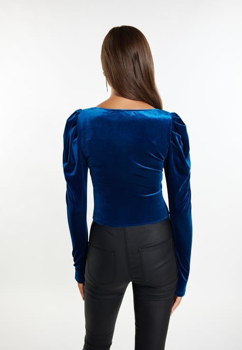 Faina Blouse Dames Smaragdblauw - Image 4