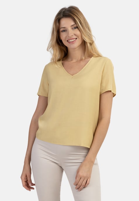 usha Blouse shirt Dames lichtgeel - Image 3
