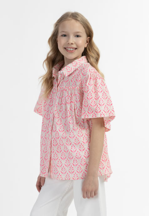 IZIA blouse met korte mouwen meisjes (kinderen) neonroze - Image 3