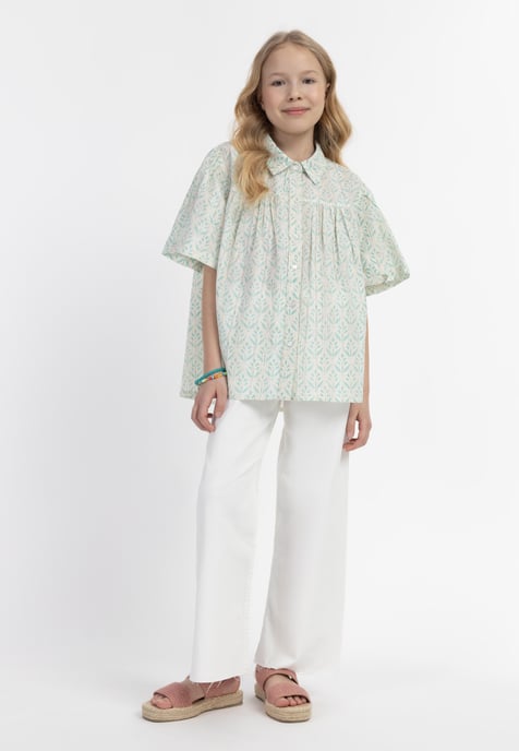 IZIA blouse met korte mouwen meisjes (kinderen) turkoois - Image 2