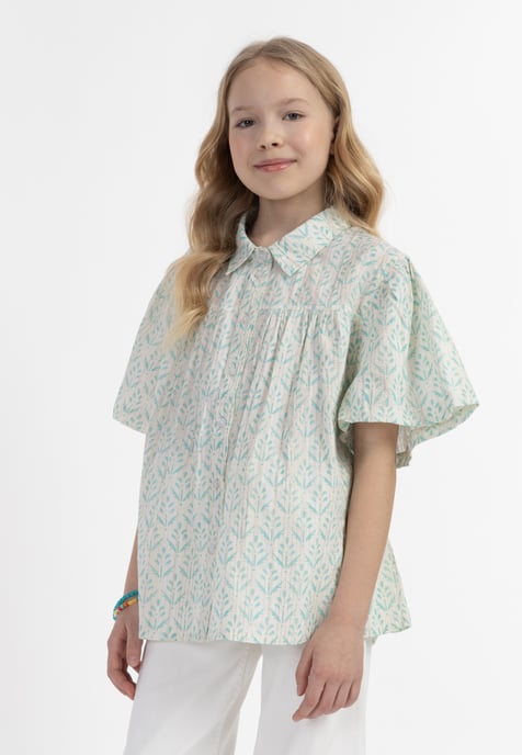 IZIA blouse met korte mouwen meisjes (kinderen) turkoois - Image 3