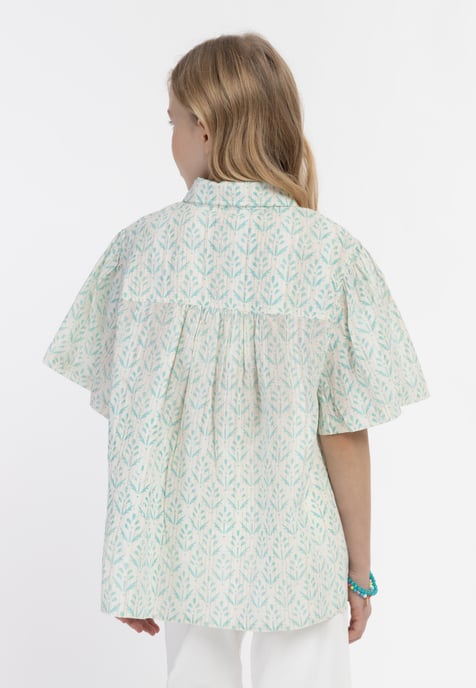 IZIA blouse met korte mouwen meisjes (kinderen) turkoois - Image 4