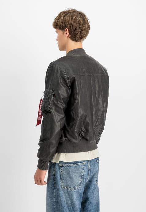 MA-1 Faux Leather Vintage Bomber Jacket - Image 3