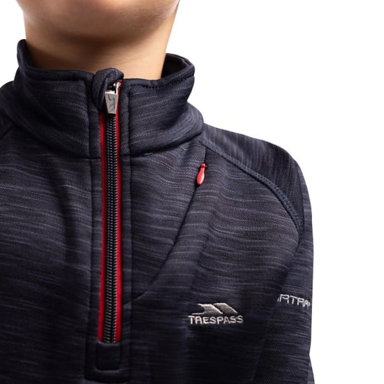 Trespass Childrens Boys Edvin Fleece Top (Marine Marl) - Image 3