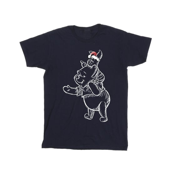 Disney Heren Winnie The Pooh Knorretje Kerst-T-shirt (Marineblauw) - Image 1