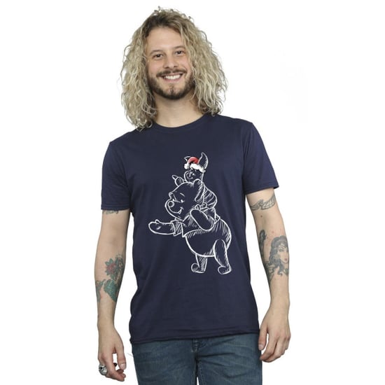 Disney Heren Winnie The Pooh Knorretje Kerst-T-shirt (Marineblauw) - Image 3