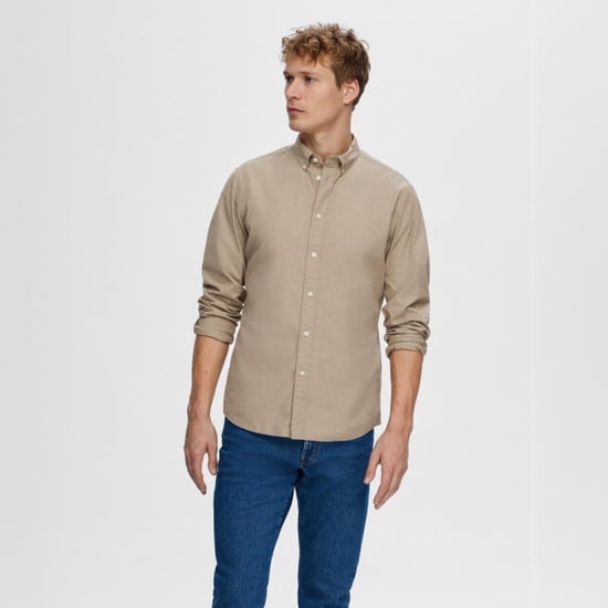 Selected Overhemden Rick Slim Fit Overhemd Morel Beige - Image 3