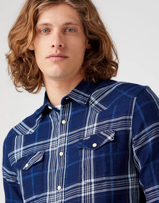 Wrangler - WESTERN SHIRT DARK INDIGO REGULAR FIT - Image 4