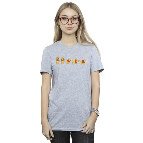 Disney Dames/Dames Winnie De Poeh Stretching Katoenen Vriendje T-shirt (Sportgrijs) - Image 2