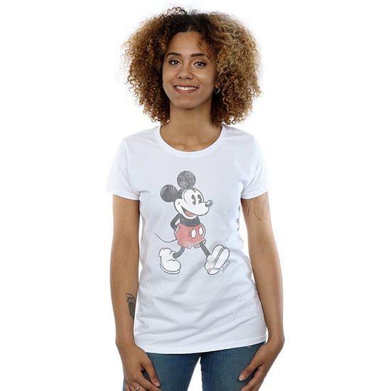 Disney Dames/Dames Wandelend Mickey Mouse Katoenen T-Shirt (Wit) - Image 1