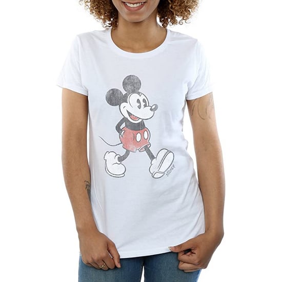 Disney Dames/Dames Wandelend Mickey Mouse Katoenen T-Shirt (Wit) - Image 2