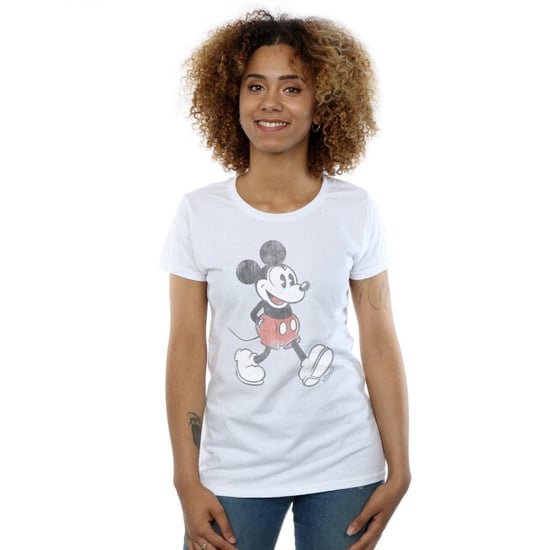 Disney Dames/Dames Wandelend Mickey Mouse Katoenen T-Shirt (Wit) - Image 5