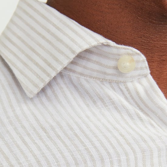 Jack & Jones Overhemden Parker Linen Stripe Beige - Image 2