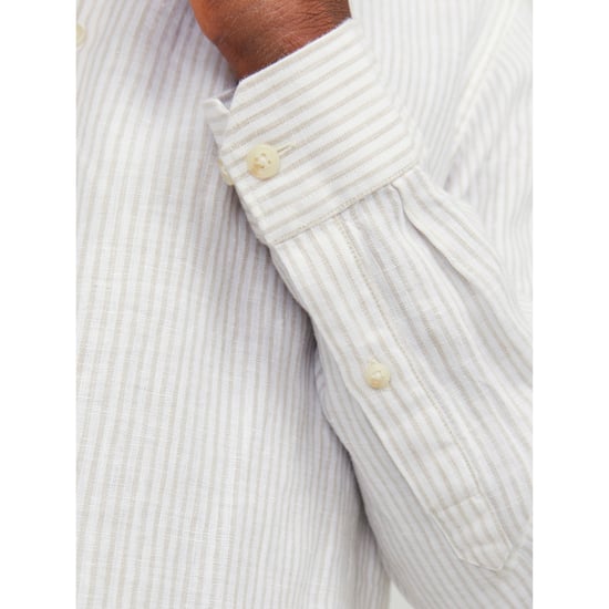 Jack & Jones Overhemden Parker Linen Stripe Beige - Image 3