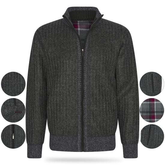 Cappuccino Italia Sweaters Bounded Jacket Antraciet Grijs - Image 2