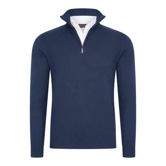 Cappuccino Italia Trui Mock Zip Pullover Blauw - Image 1
