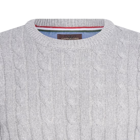 Cappuccino Italia Sweaters Cable Pullover Grijs Grijs - Image 2