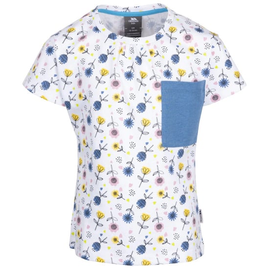 Trespass Meisjes Aangenaam Bloemen T-shirt (Wit/Blauw/Geel) - Image 1
