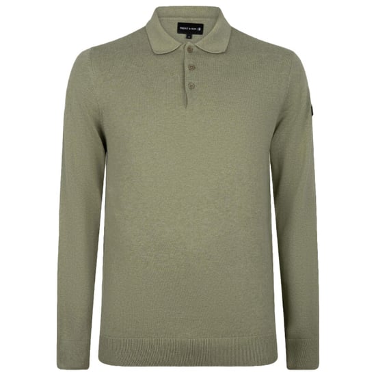 Presly & Sun Trui Brad Long Sleeve Knitted Polo Groen - Image 1