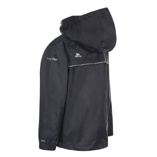 Trespass Kinderen/Kinderen Qikpac X Unisex Packaway Jacket (Zwart/Koolstof) - Image 2