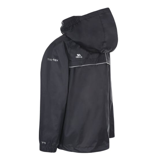 Trespass Kinderen/Kinderen Qikpac X Unisex Packaway Jacket (Zwart/Koolstof) - Image 3