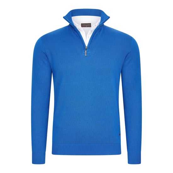 Cappuccino Italia Trui Mock Zip Pullover Blauw - Image 1