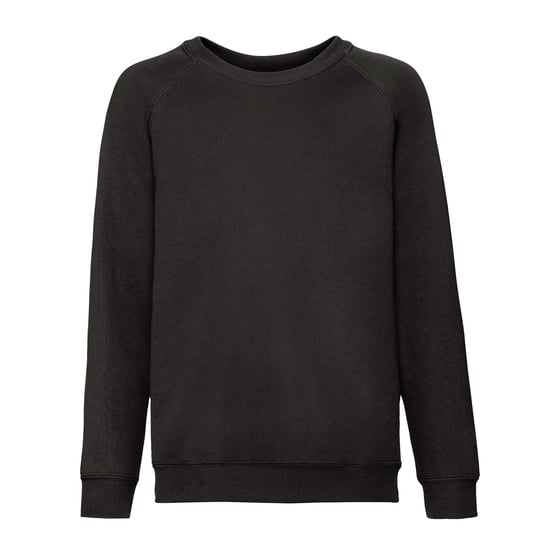 Fruit of the Loom Klassiek Raglan Sweatshirt voor kinderen/Kinderen (Zwart) - Image 1