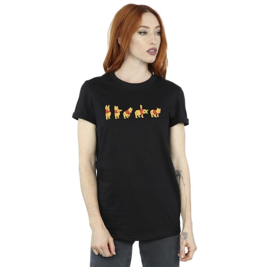 Disney Dames/Dames Winnie De Poeh Stretching Katoenen Vriendje T-shirt (Zwart) - Image 2
