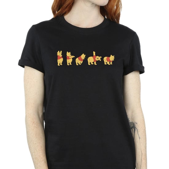 Disney Dames/Dames Winnie De Poeh Stretching Katoenen Vriendje T-shirt (Zwart) - Image 3