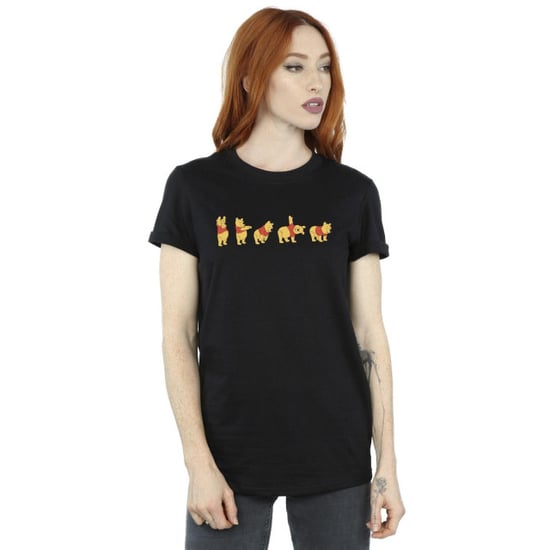 Disney Dames/Dames Winnie De Poeh Stretching Katoenen Vriendje T-shirt (Zwart) - Image 4