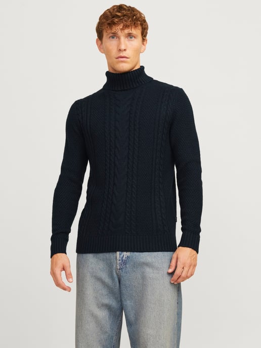 Jack & Jones Trui Craig Knit Roll Neck Blauw - Image 2